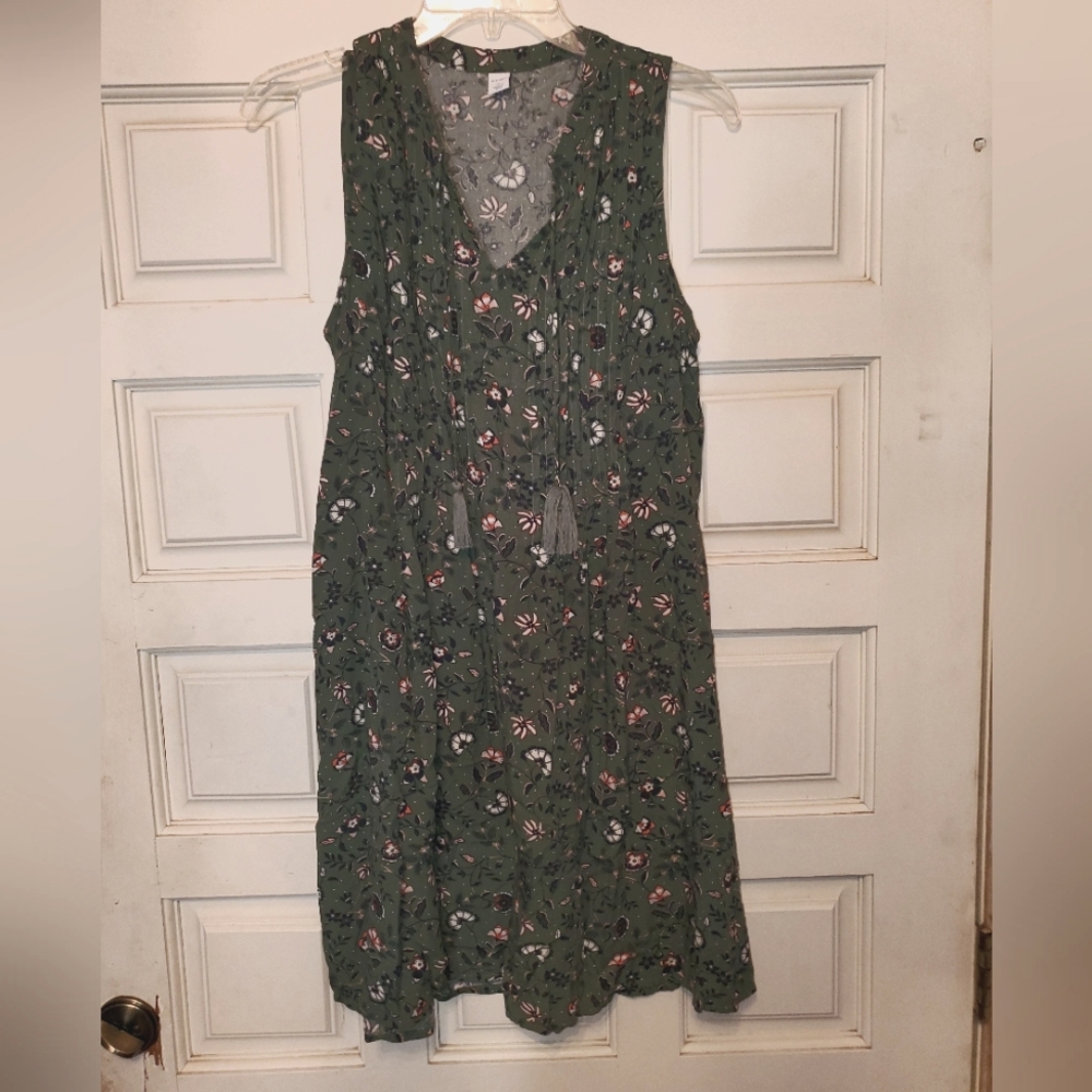 Green floral dress